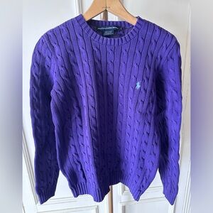 Ralph Lauren Purple Cable Knit Sweater